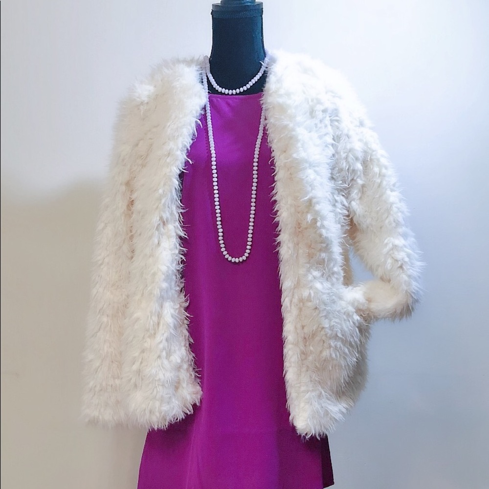 Faux Fur Jacket- New - Ivory